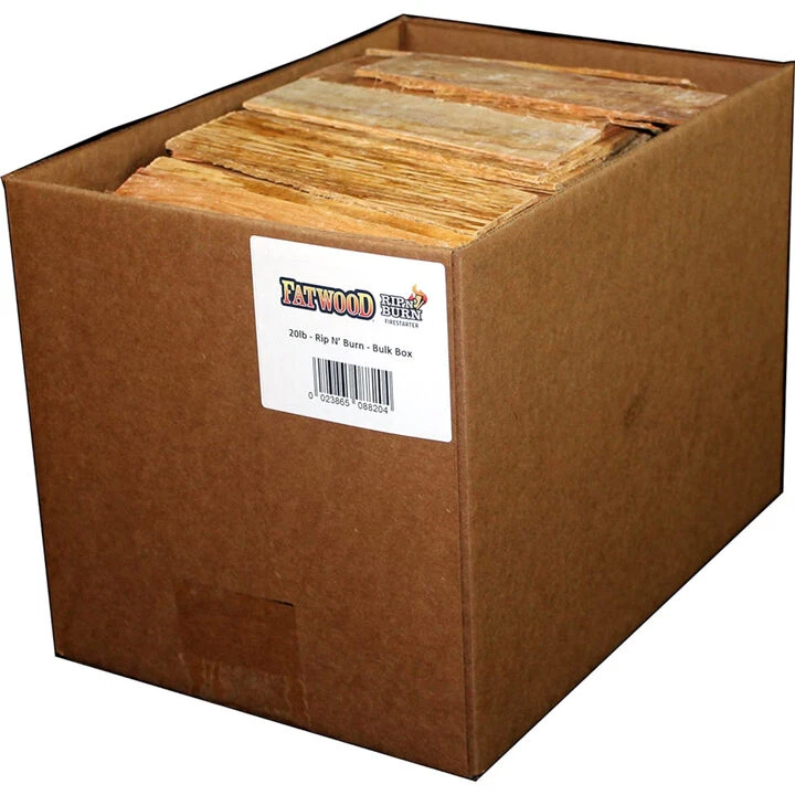 Wood Products 20 Lb. Rip & Burn Box Fatwood Firestarter 3 Wood Products 20 Lb. Rip & Burn Box Fatwood Firestarter