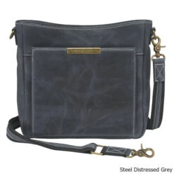 Gun Tote'n Mamas GTM–CZY/98 Distressed Leather Slim RFID Concealed Carry Cross Body Bag 14 Gun Tote'n Mamas GTM–CZY/98 Distressed Leather Slim RFID Concealed Carry Cross Body Bag -Camp Chairs Shop Distressed Leather Slim RFID Concealed Carry Cross Body Bag Grey