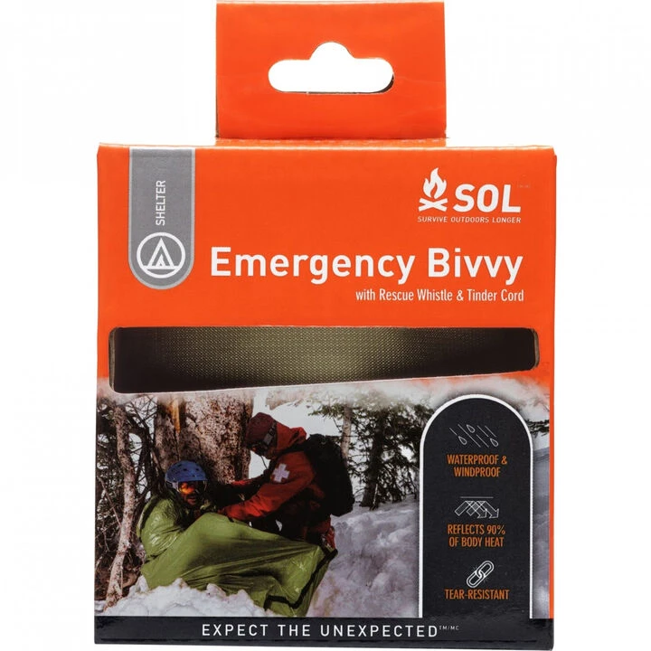 SOL Emergency Bivvy OD Green W/ Rescue Whistle & Tinder Cord 4 SOL Emergency Bivvy OD Green W/ Rescue Whistle & Tinder Cord - Image 2