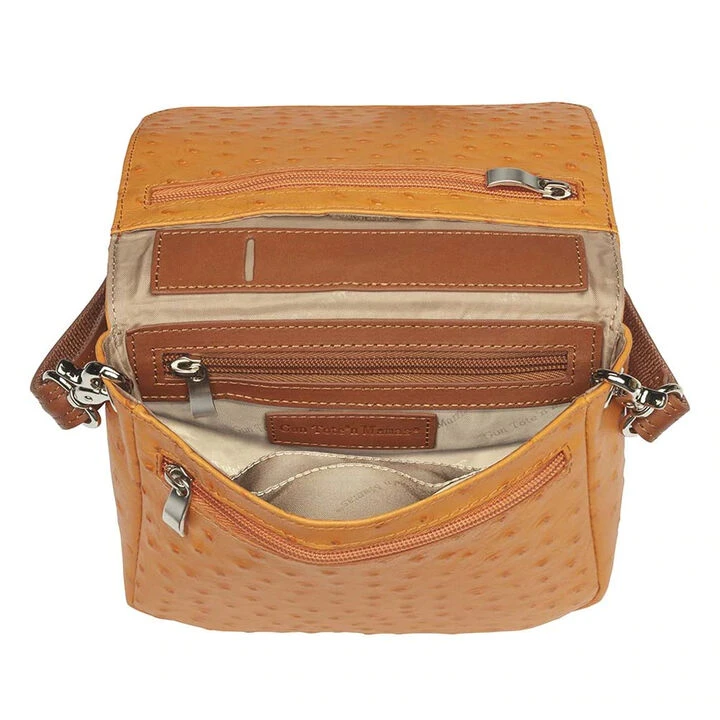 Gun Tote'n Mamas GTM-15 Ostrich Pattern Cross Body Organizer Concealed Carry Bag 4 Gun Tote'n Mamas GTM-15 Ostrich Pattern Cross Body Organizer Concealed Carry Bag - Image 2