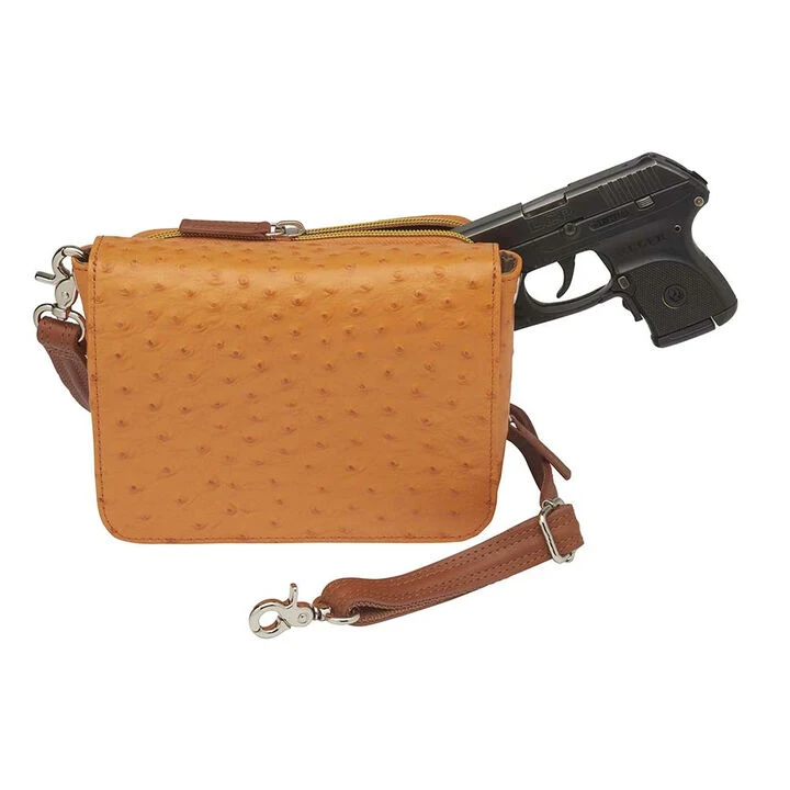 Gun Tote'n Mamas GTM-15 Ostrich Pattern Cross Body Organizer Concealed Carry Bag 6 Gun Tote'n Mamas GTM-15 Ostrich Pattern Cross Body Organizer Concealed Carry Bag - Image 4