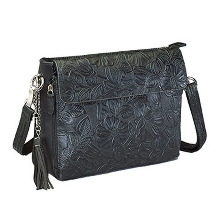 Gun Tote'n Mamas GTM-22 Tooled American Cowhide Concealed Carry X-Body Clutch 3 Gun Tote'n Mamas GTM-22 Tooled American Cowhide Concealed Carry X-Body Clutch