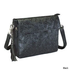 Gun Tote'n Mamas GTM-22 Tooled American Cowhide Concealed Carry X-Body Clutch 10 Gun Tote'n Mamas GTM-22 Tooled American Cowhide Concealed Carry X-Body Clutch -Camp Chairs Shop GTM22BLK Tooled American Cowhide Handbag Black