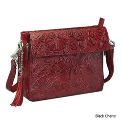 Gun Tote'n Mamas GTM-22 Tooled American Cowhide Concealed Carry X-Body Clutch 11 Gun Tote'n Mamas GTM-22 Tooled American Cowhide Concealed Carry X-Body Clutch -Camp Chairs Shop GTM22BLK Tooled American Cowhide Handbag Cherry