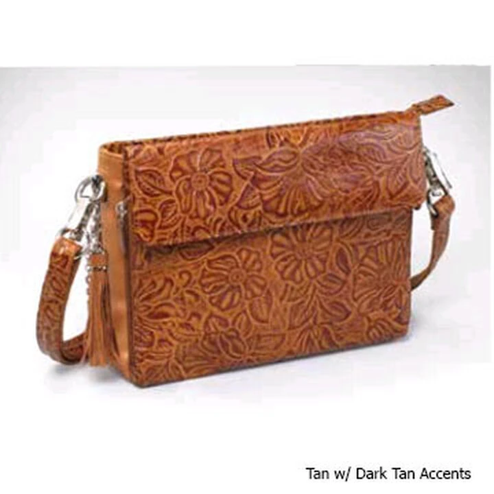 Gun Tote'n Mamas GTM-22 Tooled American Cowhide Concealed Carry X-Body Clutch 4 Gun Tote'n Mamas GTM-22 Tooled American Cowhide Concealed Carry X-Body Clutch - Image 2