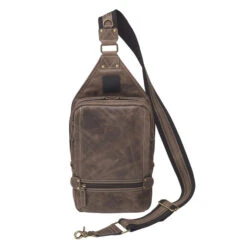 Gun Tote'n Mamas GTM–CZY/108 Distressed Leather RFID Concealed Carry Sling Backpack