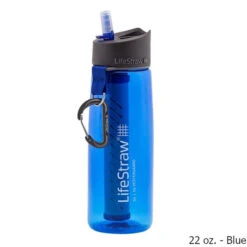 LifeStraw 22 Oz. Go Bottle -Camp Chairs Shop Go Bottle w 2 Stage Filtration 22oz Blue