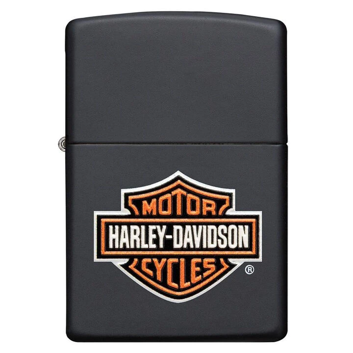 Zippo Harley-Davidson Texture Print Classic Logo Black Matte Windproof Lighter 3 Zippo Harley-Davidson Texture Print Classic Logo Black Matte Windproof Lighter
