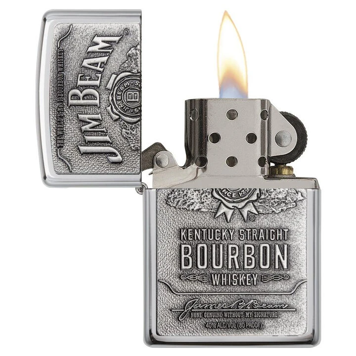 Zippo Jim Beam High Polish Chrome Windproof Lighter 4 Zippo Jim Beam High Polish Chrome Windproof Lighter - Image 2