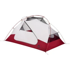 MSR Elixir 2 Backpacking Tent W/ Footprint -Camp Chairs Shop MSR 10311 Grey Tent Door Closed 3